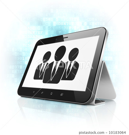 Advertising concept: Business People on tablet pc computer 10183064