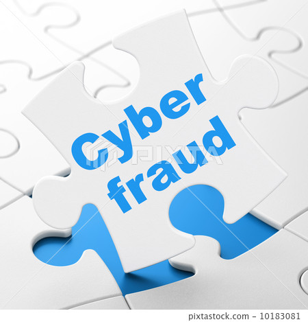 Protection concept: Cyber Fraud on puzzle background 10183081