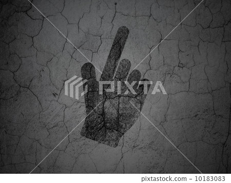 Social network concept: Mouse Cursor on grunge wall background Social network concept: Mouse Cursor on grunge wall background 10183083