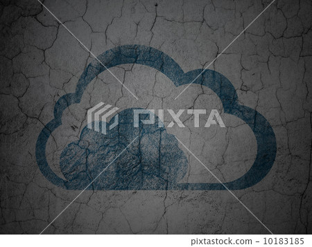 Cloud technology concept: Cloud on grunge wall background 10183185