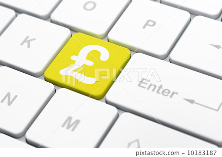 Currency concept: Pound on computer keyboard background Currency concept: Pound on computer keyboard background 10183187