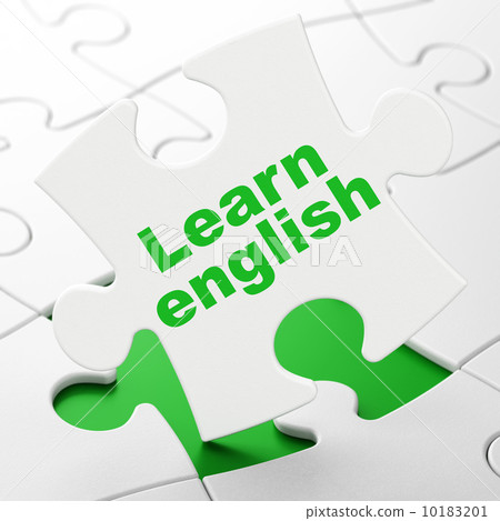 Education concept: Learn English on puzzle background Education concept: Learn English on puzzle background 10183201