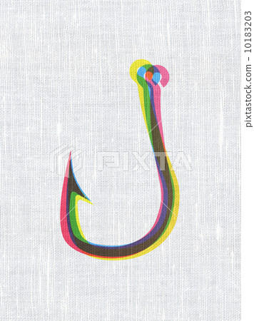 Privacy concept: Fishing Hook on fabric texture background Privacy concept: Fishing Hook on fabric texture background 10183203