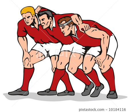 Rugby Scrum Retro 10184116