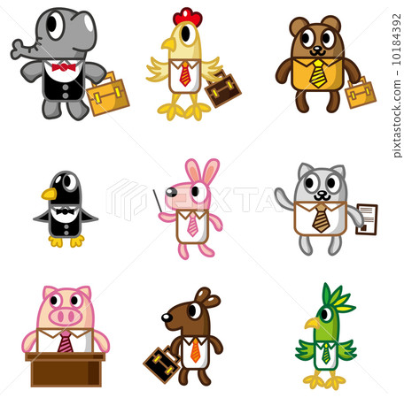cartoon animal worker icon 10184392