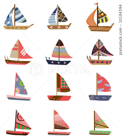 cartoon Sailboat icon cartoon Sailboat icon 10184394