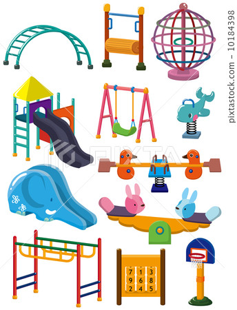 cartoon park playground icon cartoon park playground icon 10184398