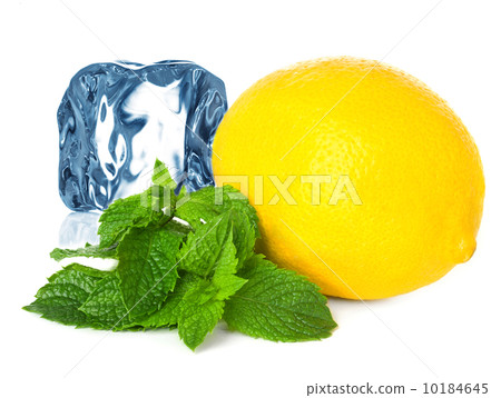 Ice, lemon and mint isolated 10184645