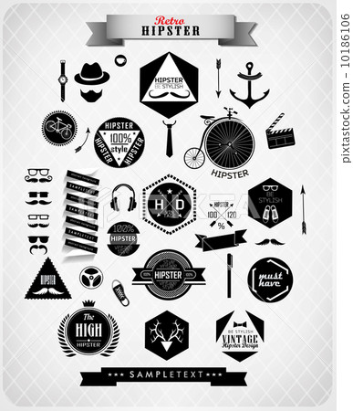 Hipster style elements and icons 10186106