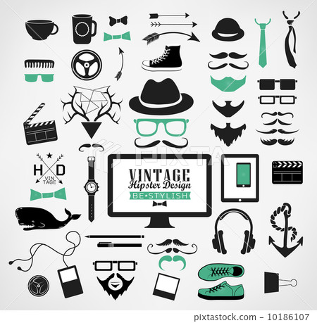 Hipster style elements and icons 10186107