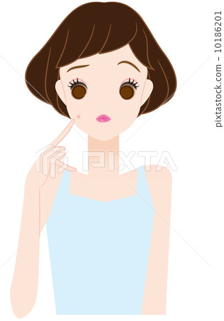 Girls suffering from cheek acne Girls suffering from cheek acne 10186201
