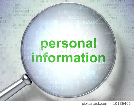 Privacy concept: Personal Information with optical glass Privacy concept: Personal Information with optical glass 10186405