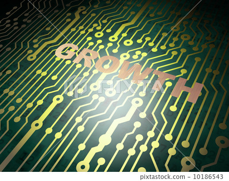 Finance concept: circuit board with Growth Finance concept: circuit board with Growth 10186543