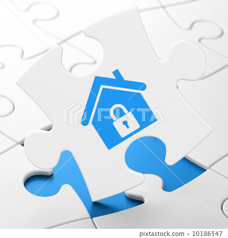Finance concept: Home on puzzle background 10186547