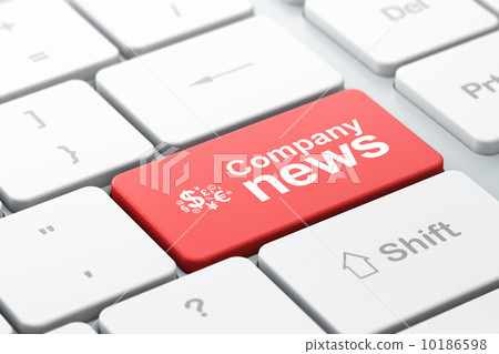 Finance Symbol and Company News on keyboard 10186598