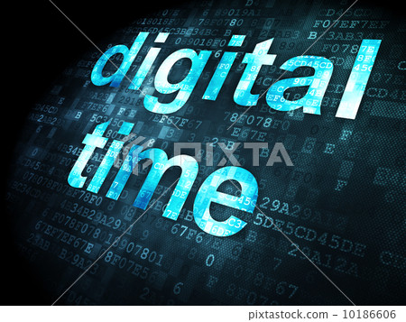 Timeline concept: Digital Time on pixelated background Timeline concept: Digital Time on pixelated background 10186606