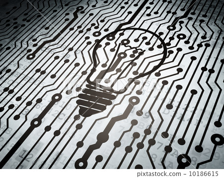 Business concept: circuit board with Light Bulb Business concept: circuit board with Light Bulb 10186615