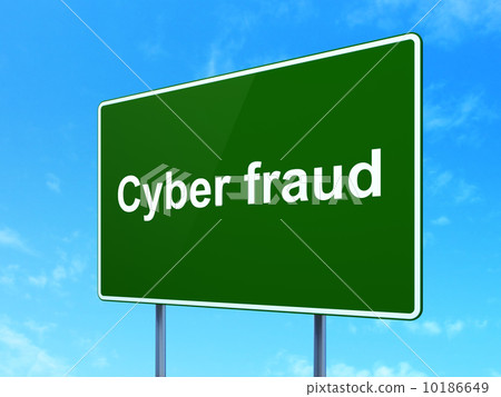 Security concept: Cyber Fraud on road sign... - Stock Illustration ...