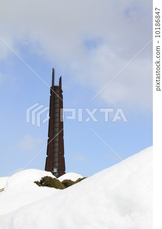 One hundred year tower seen from the snowstorm One hundred year tower seen from the snowstorm 10186847