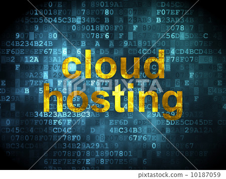 Cloud Hosting on digital background Cloud Hosting on digital background 10187059