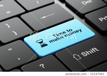 Hourglass and Time to Make money on keyboard 10187061