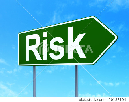 Business concept: Risk on road sign background 10187104