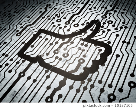 Social media concept: circuit board with Like Social media concept: circuit board with Like 10187105