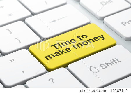 Timeline concept: Time to Make money on computer keyboard 10187141