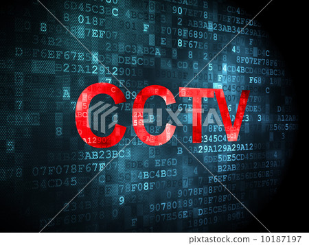 Safety concept: CCTV on digital background Safety concept: CCTV on digital background 10187197