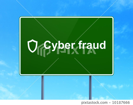 Security concept: Cyber Fraud and Contoured... - Stock Illustration ...