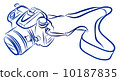 Free Hand Sketch of DSLR camera Vector 10187835