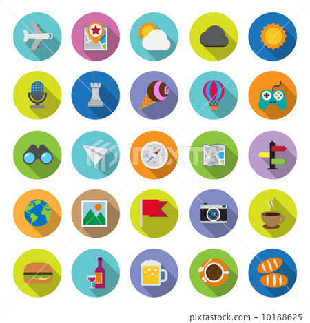 flat icons collection with long shadow flat icons collection with long shadow 10188625