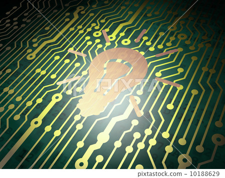 Finance concept: circuit board with Light Bulb 10188629