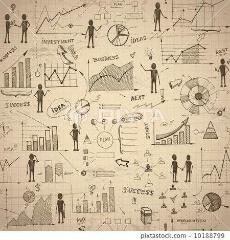 Seamless retro doodle pattern with coffee spots 10188799