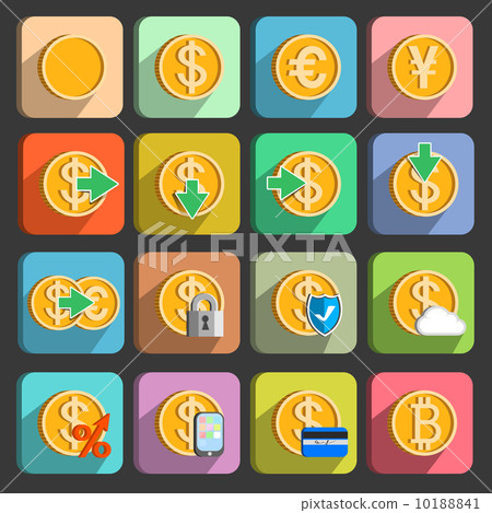 Icons set for electronic payments and transactions-插圖素材 [10188841 ...