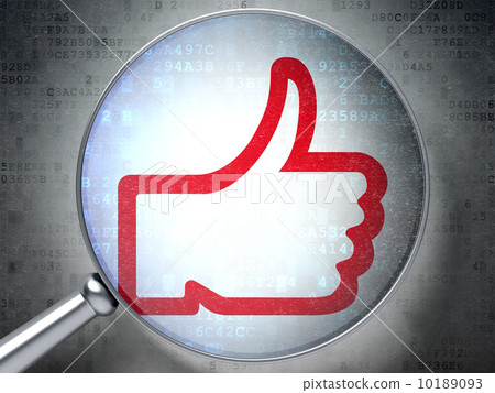 Social network concept:  Like with optical glass on digital 10189093