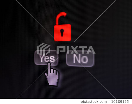Security concept: Opened Padlock on digital computer screen Security concept: Opened Padlock on digital computer screen 10189135