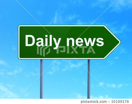 News concept: Daily News on road sign background 10189178