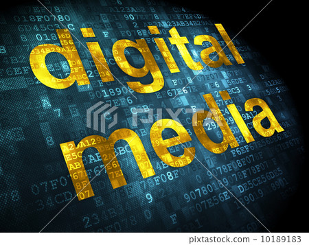 Advertising concept: Digital Media on digital background Advertising concept: Digital Media on digital background 10189183