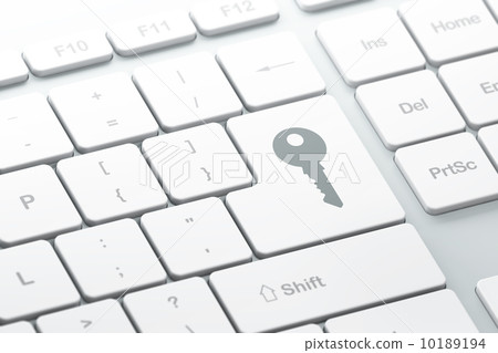 Safety concept: Key on computer keyboard... - Stock Illustration ...