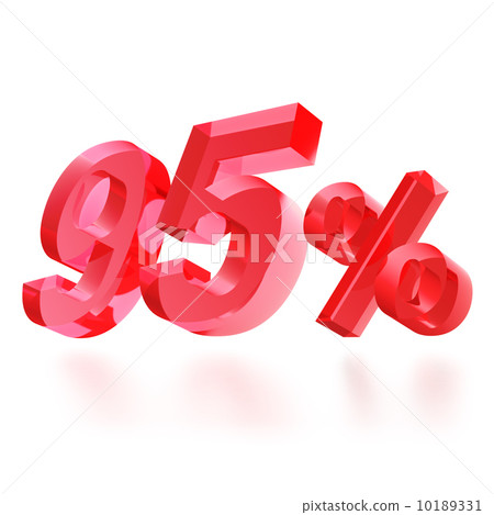 Sales concept: 95% off sign on white 10189331