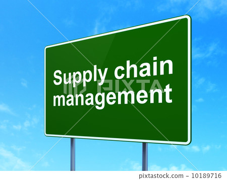 Advertising concept: Supply Chain Management on road sign Advertising concept: Supply Chain Management on road sign 10189716
