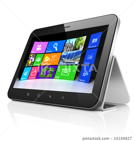 Desktop on black tablet pc computer - Stock Illustration [10189827] - PIXTA