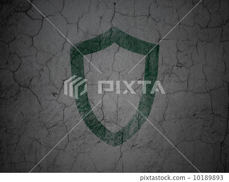 Safety concept: Contoured Shield on grunge wall background 10189893