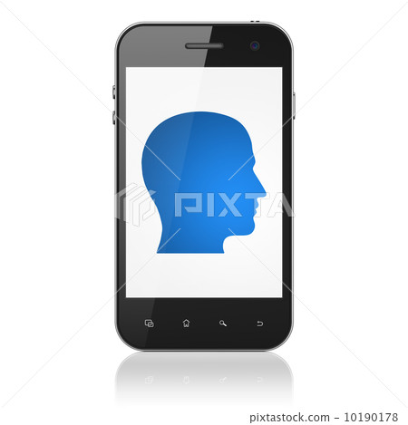 Marketing concept: Head on smartphone 10190178
