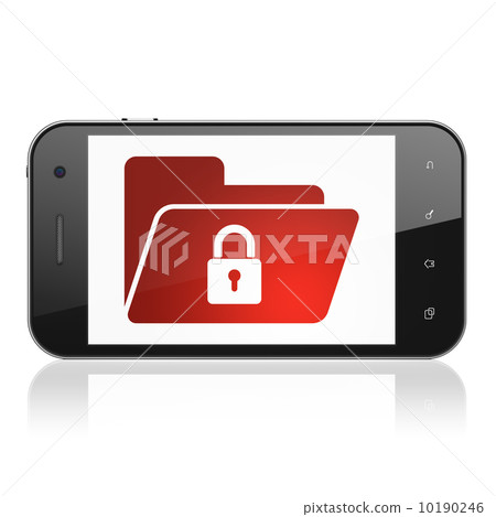 Finance concept: Folder With Lock on smartphone Finance concept: Folder With Lock on smartphone 10190246