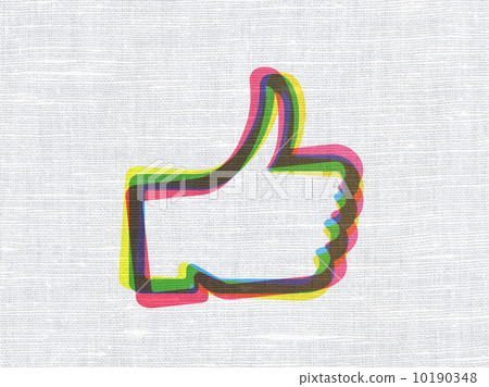 Social network concept: Like on fabric texture background 10190348