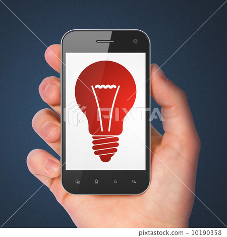 Finance concept: Light Bulb on smartphone 10190358