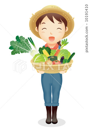Women's straw hat illustration 10191410