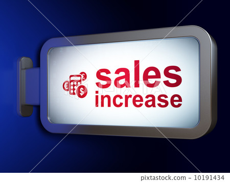Marketing concept: Sales Increase and Calculator on billboard ba Marketing concept: Sales Increase and Calculator on billboard ba 10191434